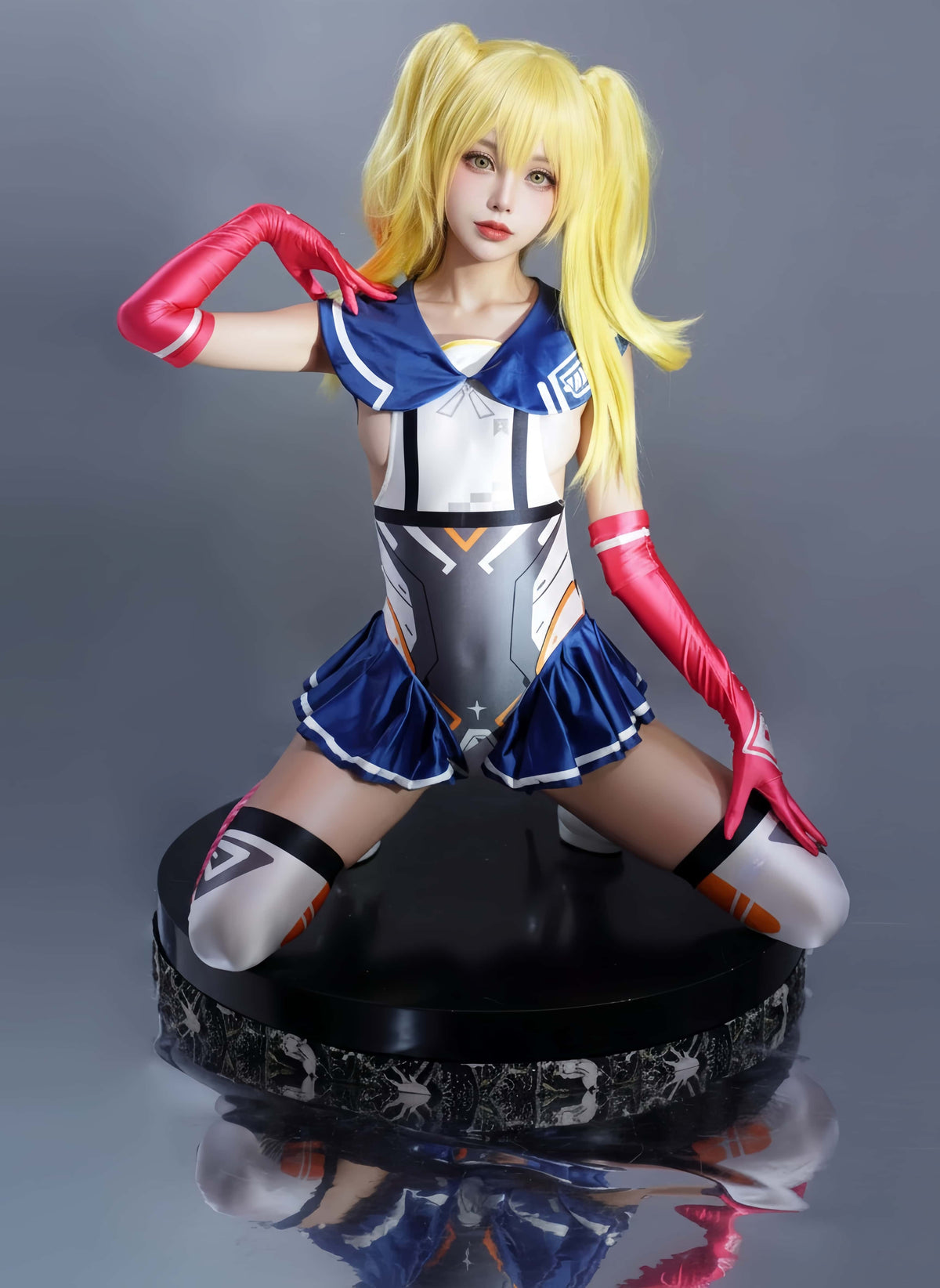 Japanese Anime Girl Spandex Swimwear Racing Suit Wet Suit Race Queen Costume-8