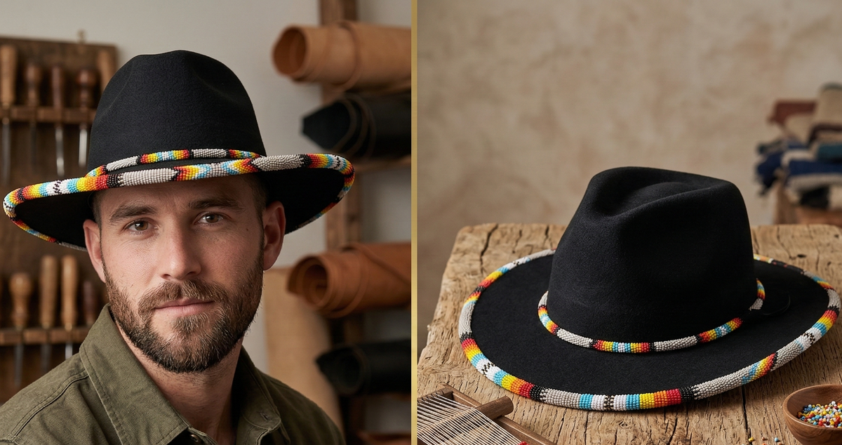 Size-61 Handmade Beaded Hat-6