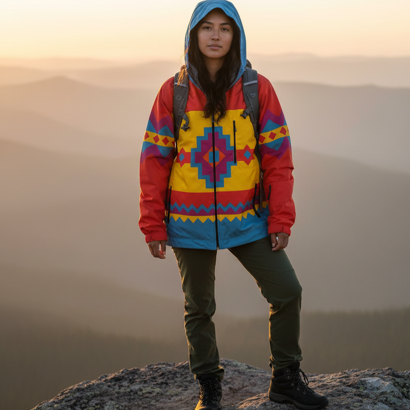 Blue zigzag Windbreaker-7