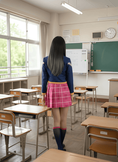 [Inventory Clearance] Anime Cosplay Halloween Costume Set School Uniform with Jacket and Skirt-3