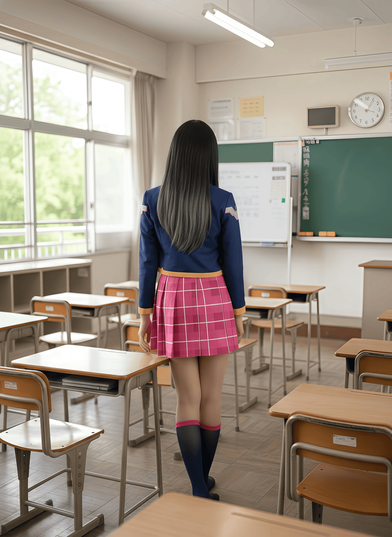 [Inventory Clearance] Anime Cosplay Halloween Costume Set School Uniform with Jacket and Skirt-3