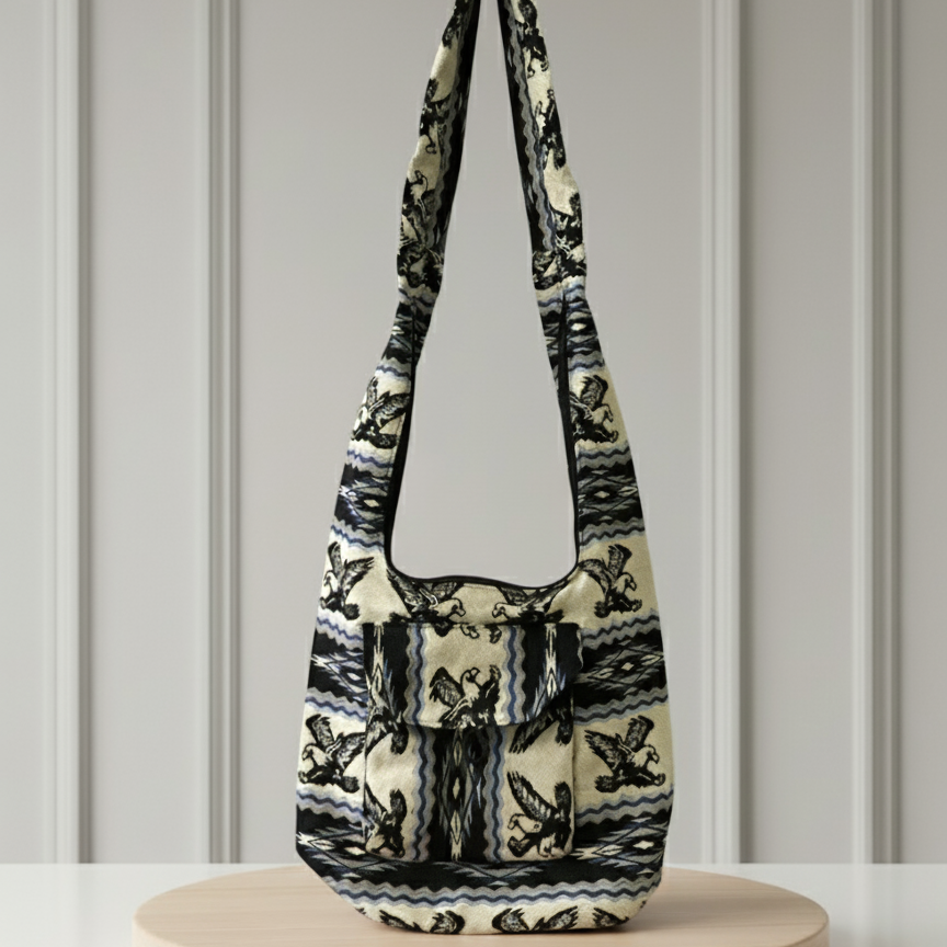 Eagle Beige and Black Crossbody Bag-2