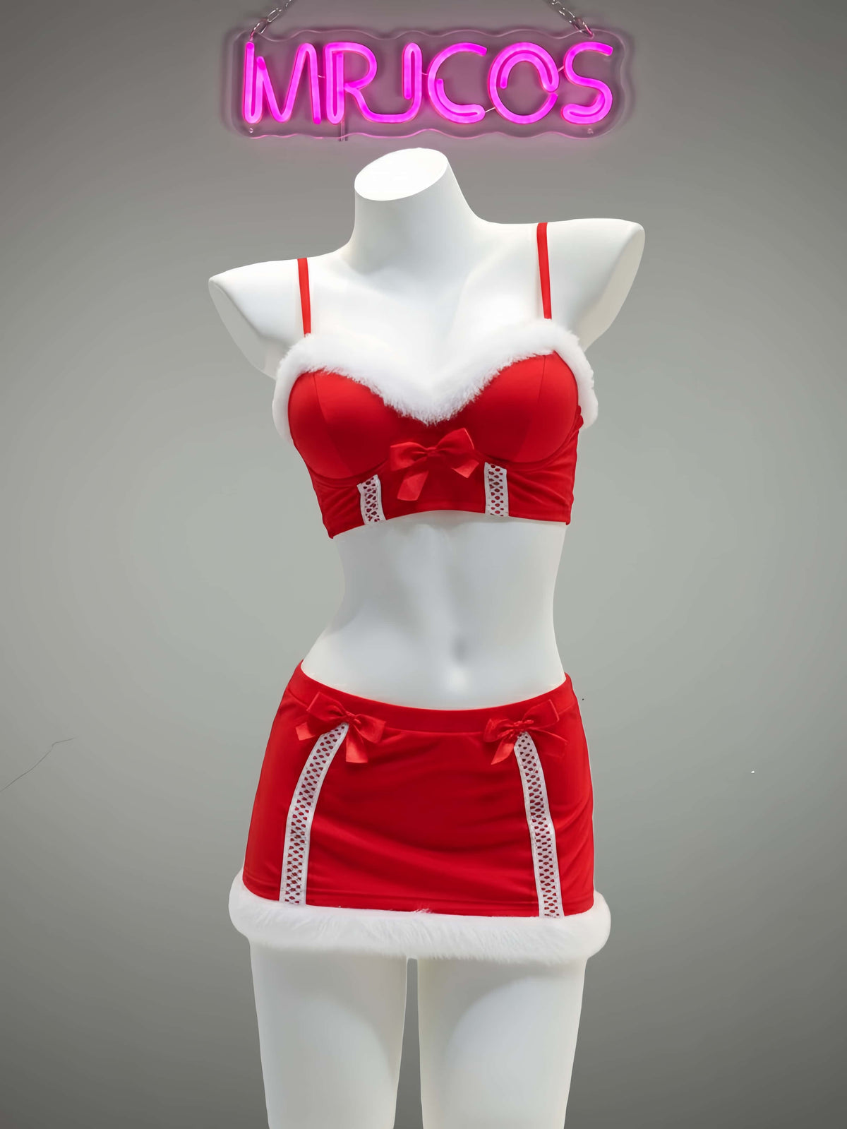 Festive 3-Piece Christmas Cosplay Costume Sexy Holiday Party Lingerie Set-3