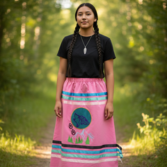 Howling wolf Ribbon Skirt-6