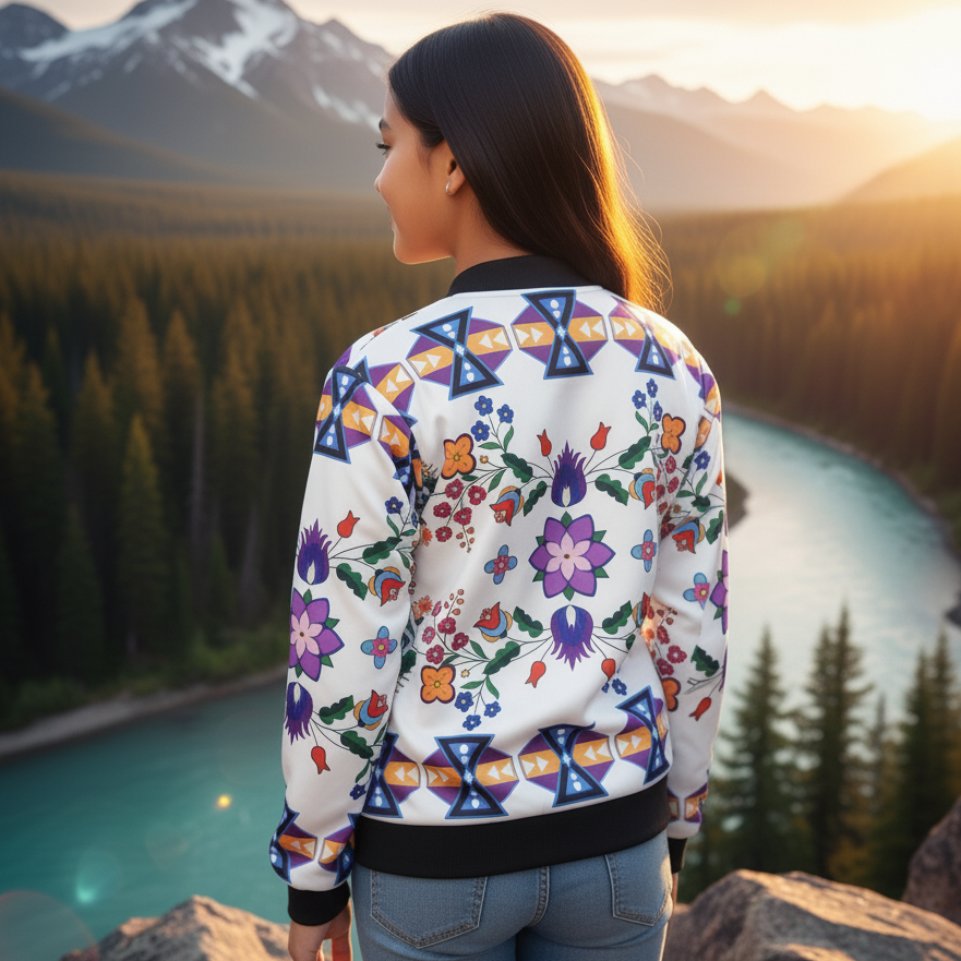 Ivory Bloom Kids Bomber-2