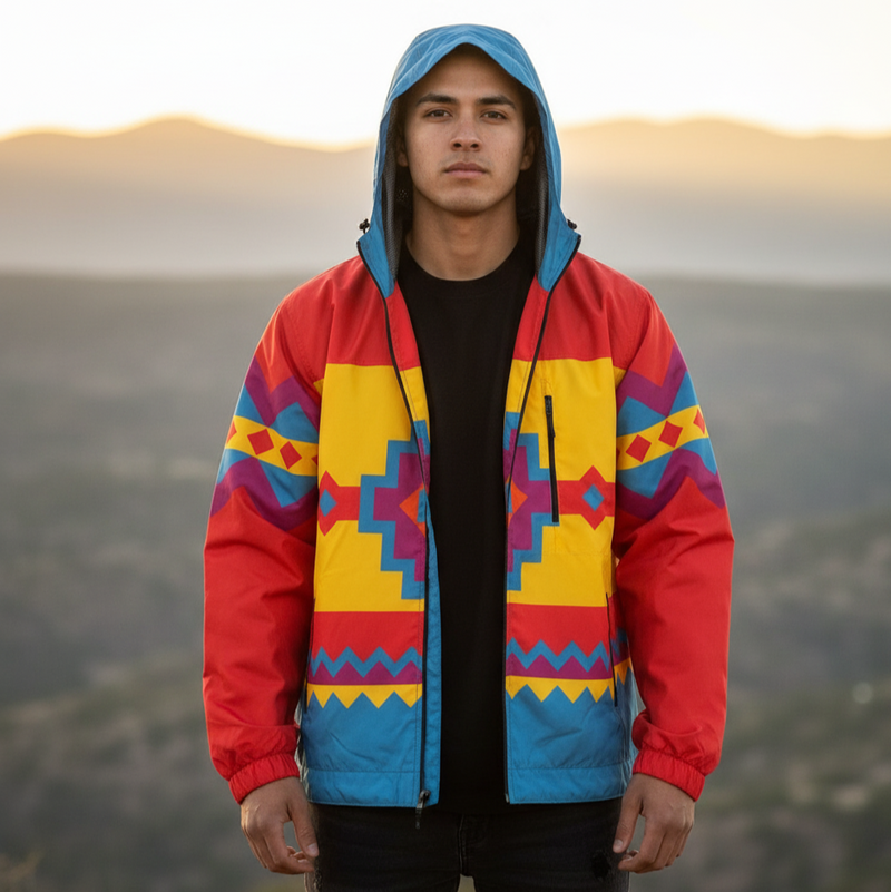 Blue zigzag Windbreaker-1