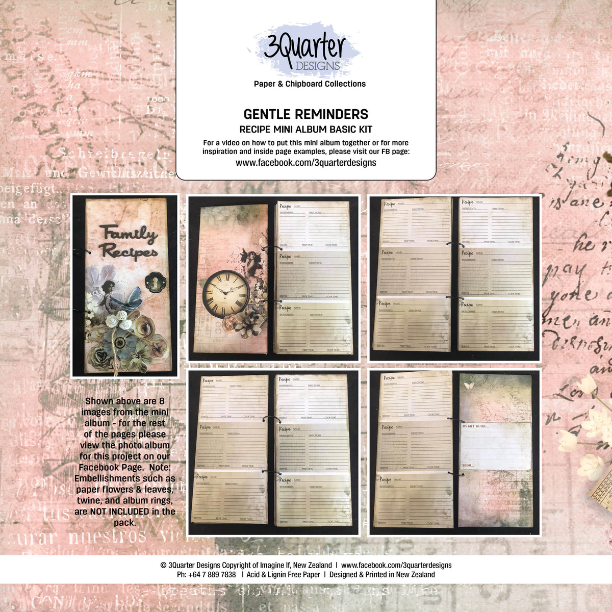 3Quarter Designs Gentle Reminders Mini Album Base Kit-2