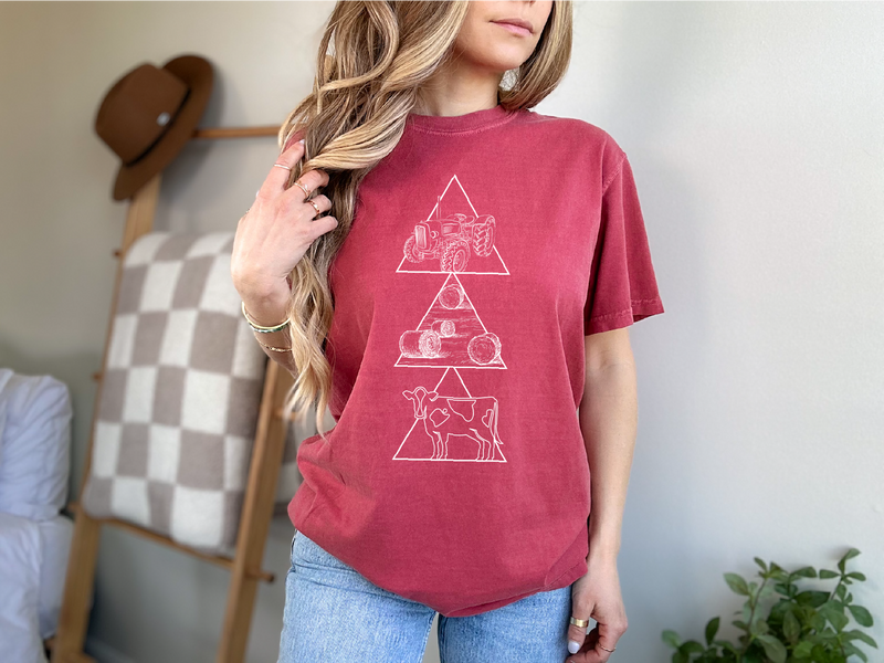 Geometric Farming Unisex T-shirt | Prairie Apparel | Farm Apparel-4