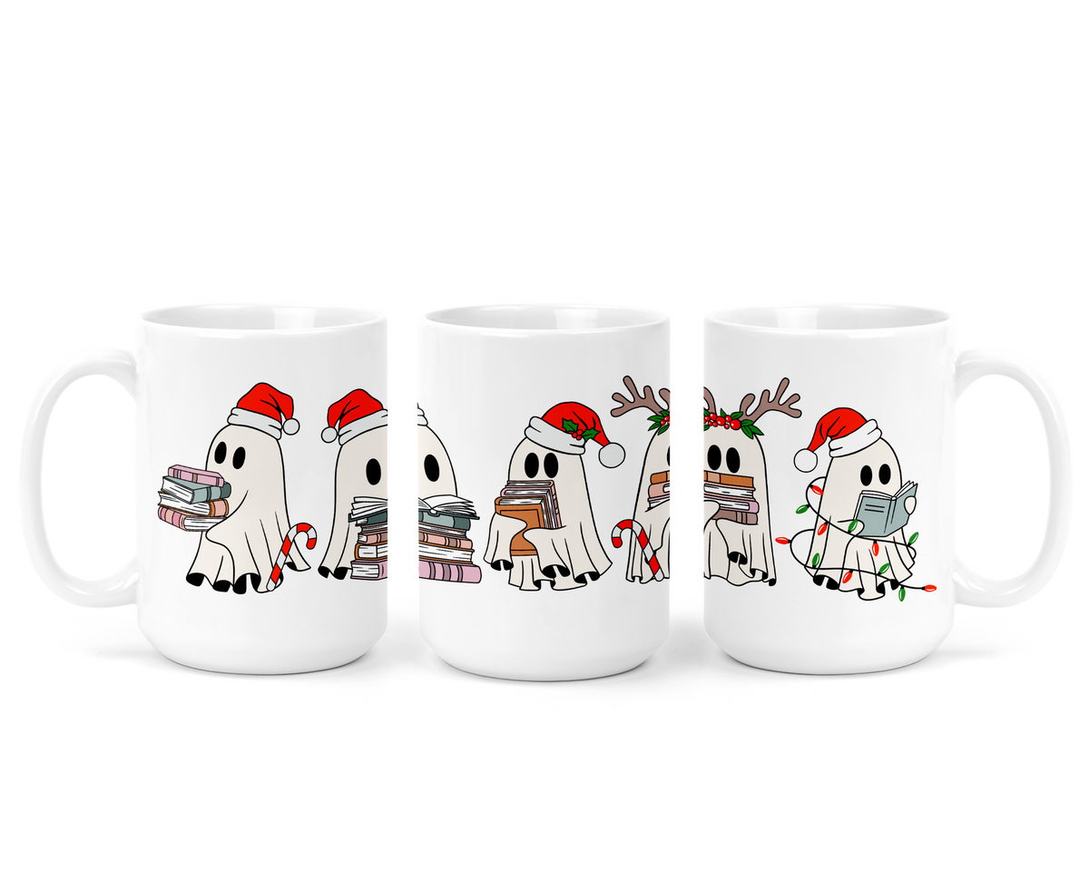 Christmas Bookish Ghosts Ceramic Mug | Bookish-1