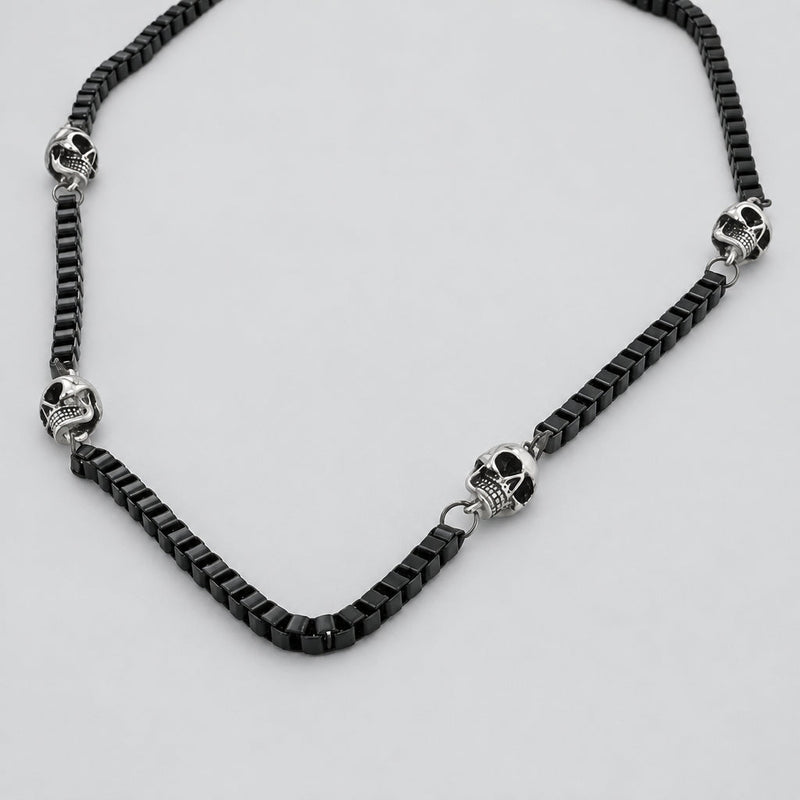GoSteel Men's Biker Skull Chain Necklace | Stainless Steel-3
