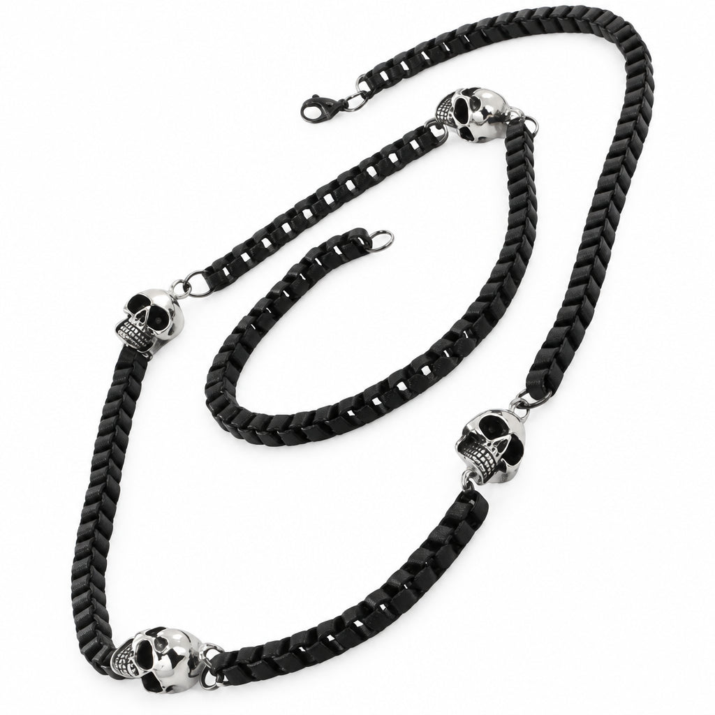 GoSteel Men's Biker Skull Chain Necklace | Stainless Steel-4