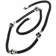 GoSteel Men's Biker Skull Chain Necklace | Stainless Steel-4