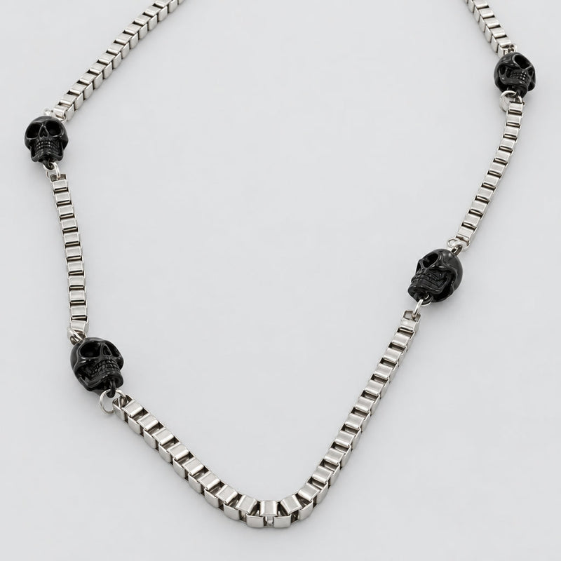 GoSteel Men's Biker Skull Chain Necklace | Stainless Steel-1