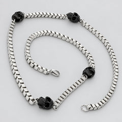 GoSteel Men's Biker Skull Chain Necklace | Stainless Steel-2