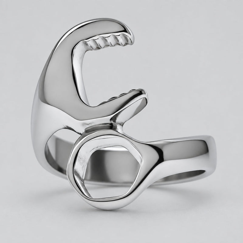 GoSteel Men's Biker Wrench Ring | Stainless Steel Ring-1