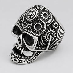 GoSteel Men's Gearhead Skull Ring-1