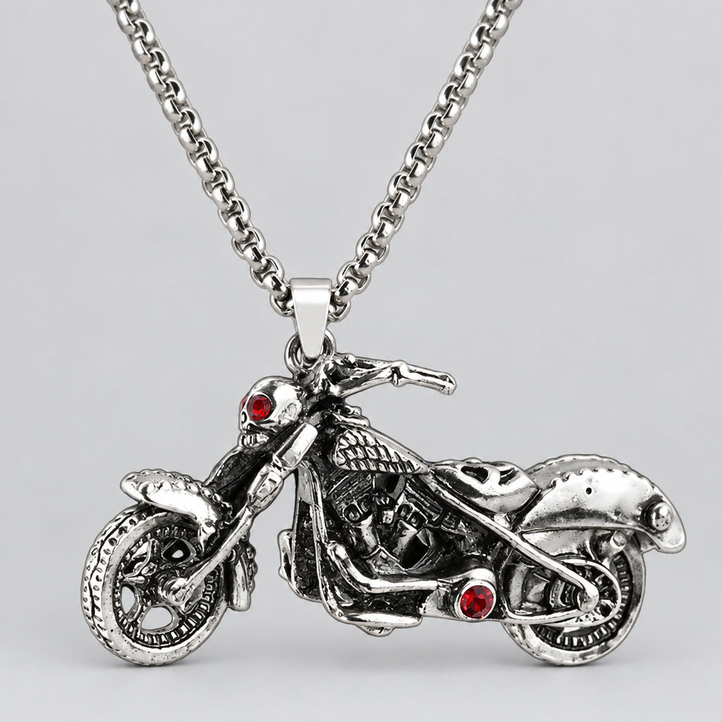 GoSteel Men's Ghost Rider Racing Moto Bike Pendant-2