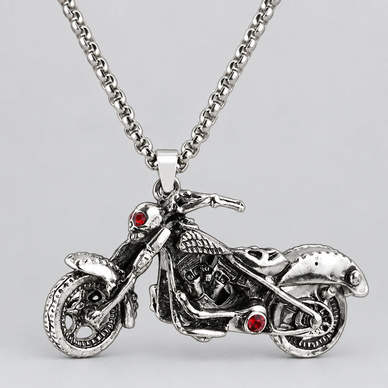GoSteel Men's Ghost Rider Racing Moto Bike Pendant-2