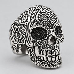 GoSteel Men's Sugar Skull Ring-1