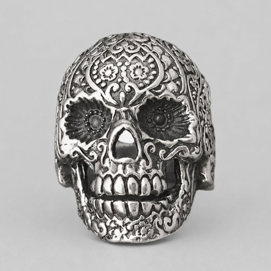 GoSteel Men's Sugar Skull Ring-2