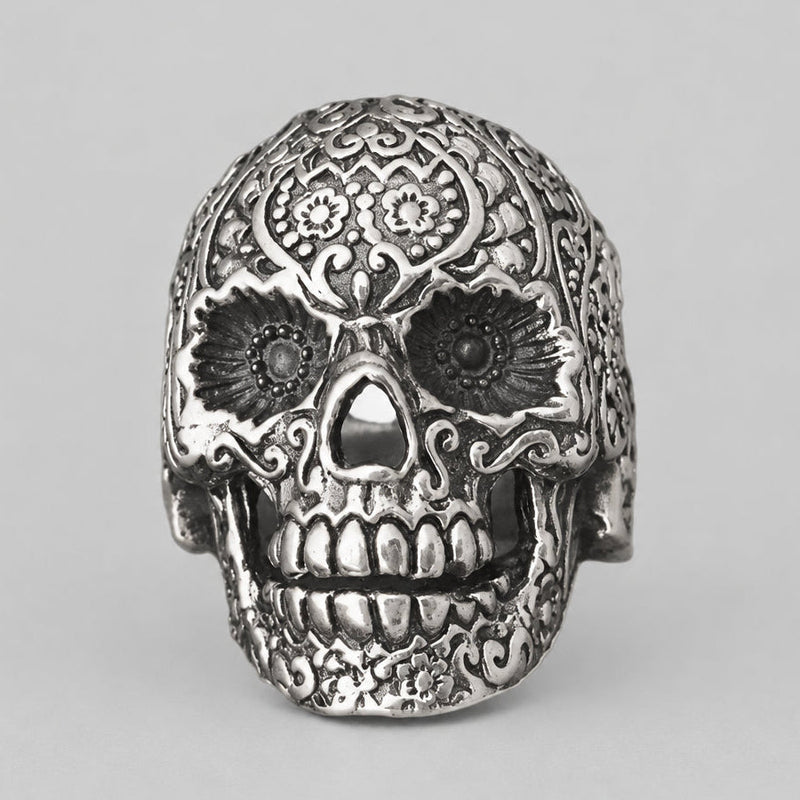 GoSteel Men's Sugar Skull Ring-2