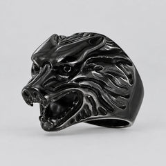 GoSteel Men's Wolf Ring | Stainless Steel-1