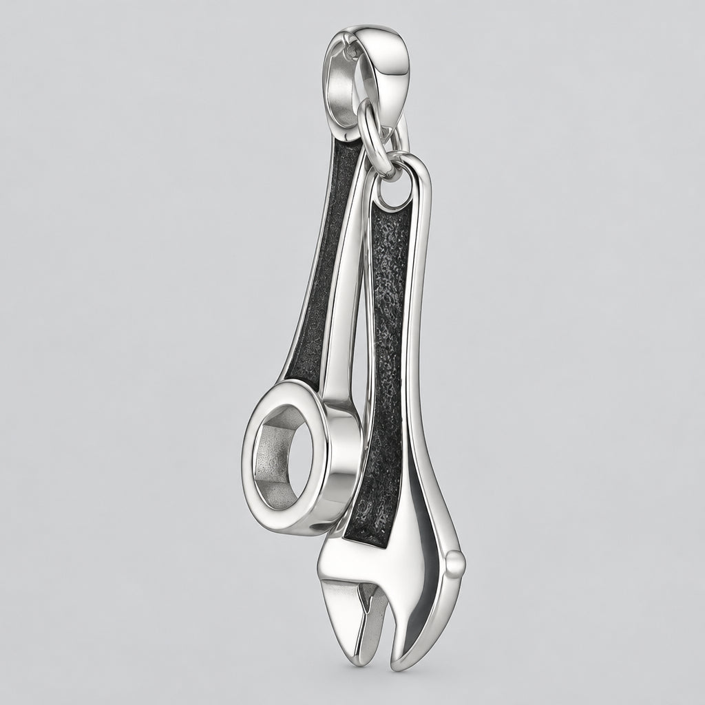 GoSteel Men's Spanner Wrench Pendant | Stainless Steel-1