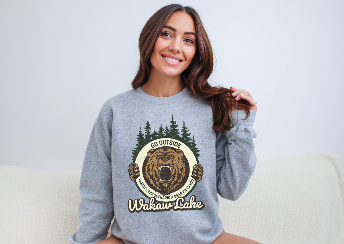 Go Outside Unisex Crewneck Sweatshirt | Lake Apparel | Camping Clothing-2