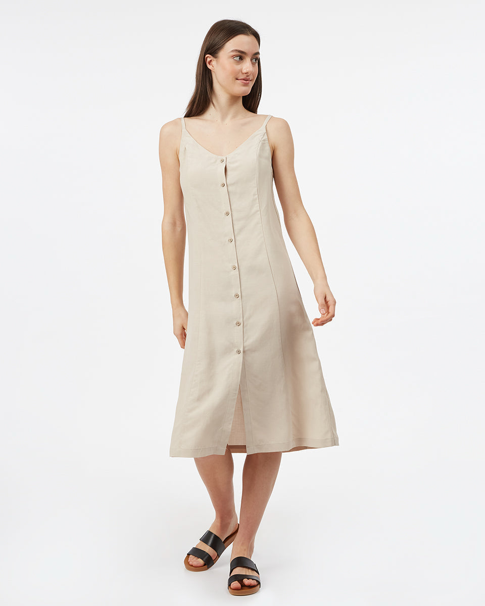Button Front Linen Dress-2