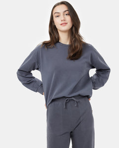 French Terry Balloon Sleeve Crew-1