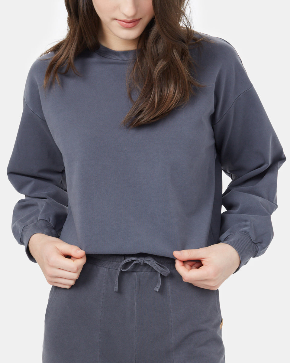 French Terry Balloon Sleeve Crew-2