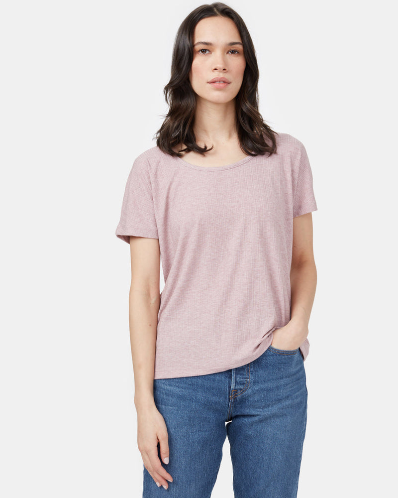 Ribbed Scoop Neck T-Shirt-2