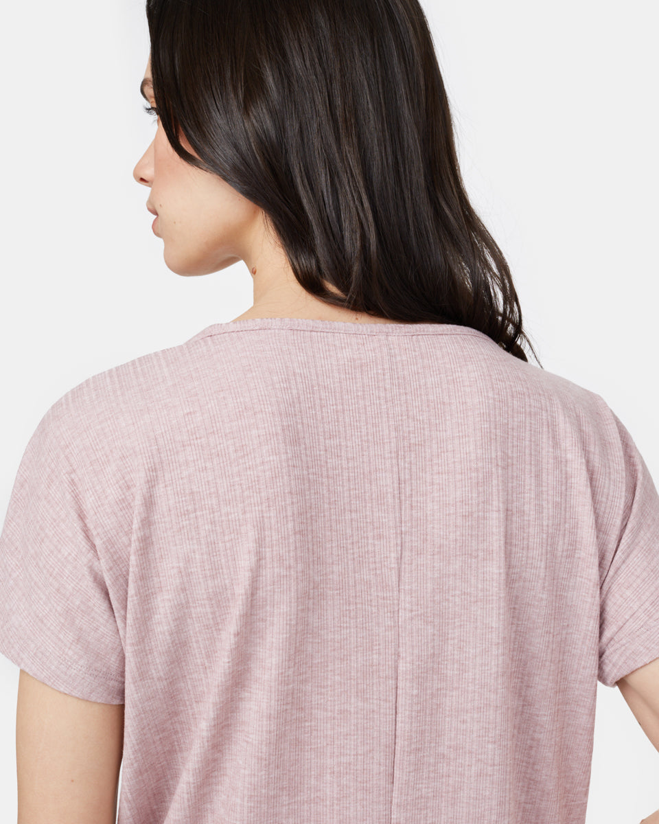 Ribbed Scoop Neck T-Shirt-3