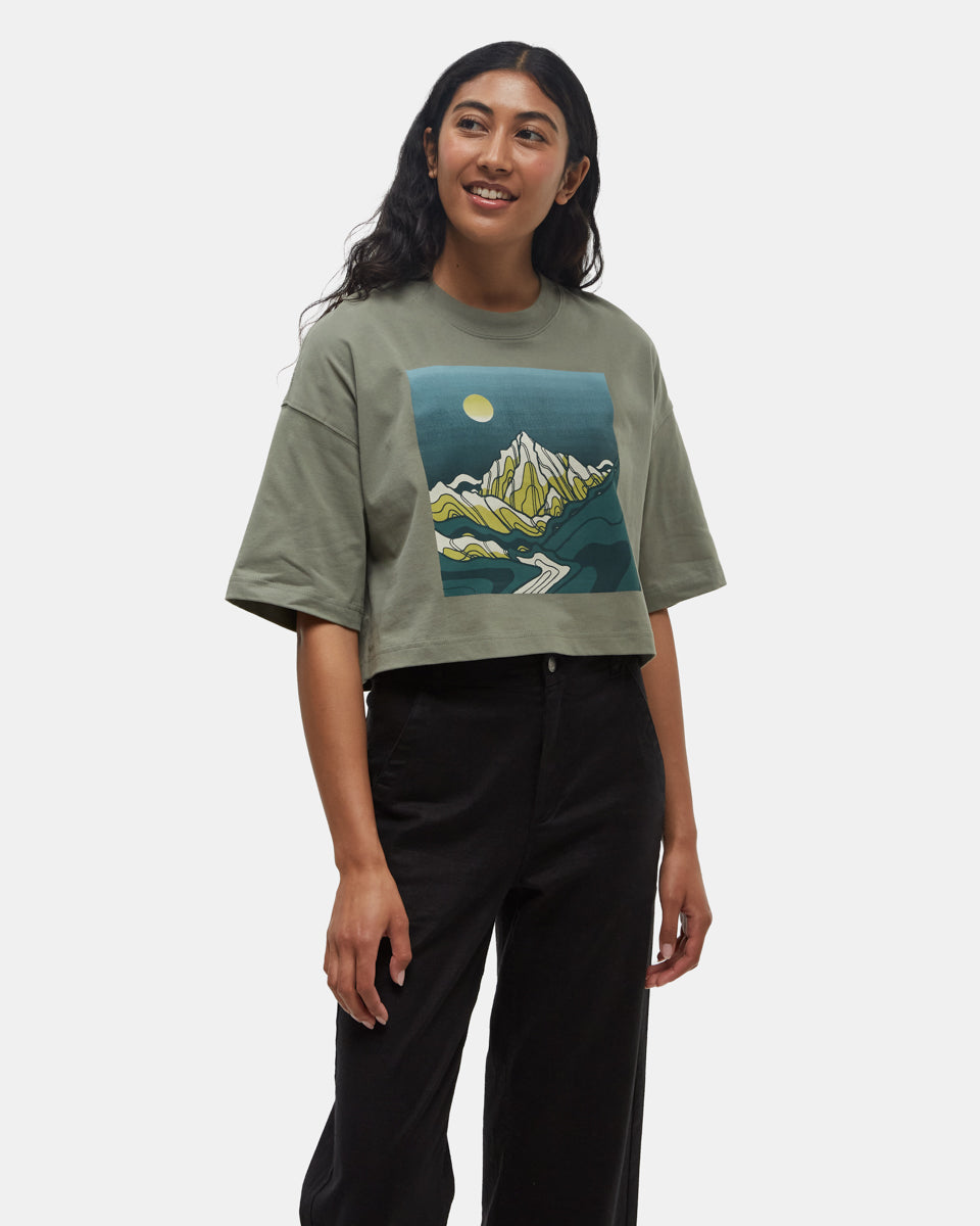 Emerald Edge Oversized Crop T-Shirt-1