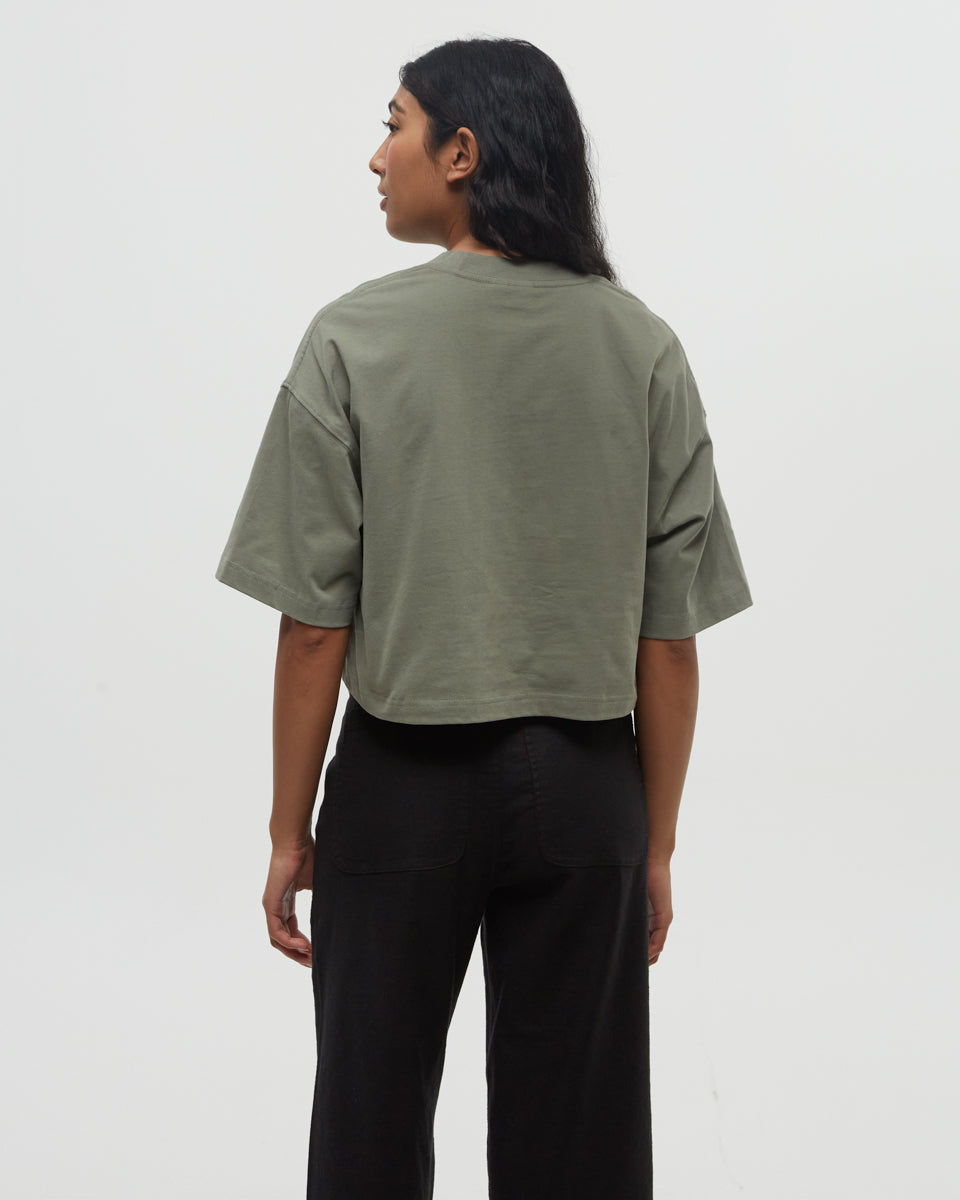 Emerald Edge Oversized Crop T-Shirt-3