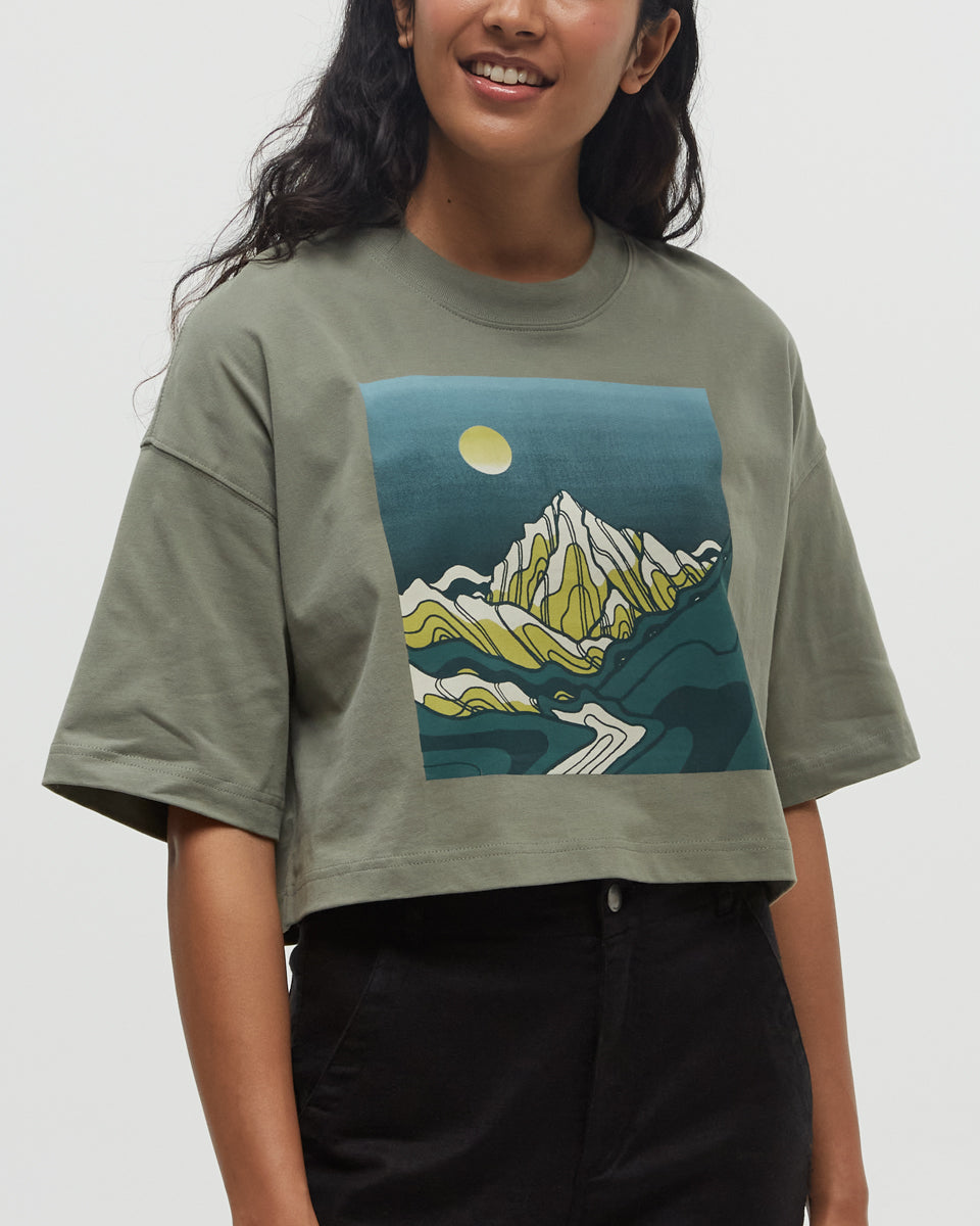 Emerald Edge Oversized Crop T-Shirt-4