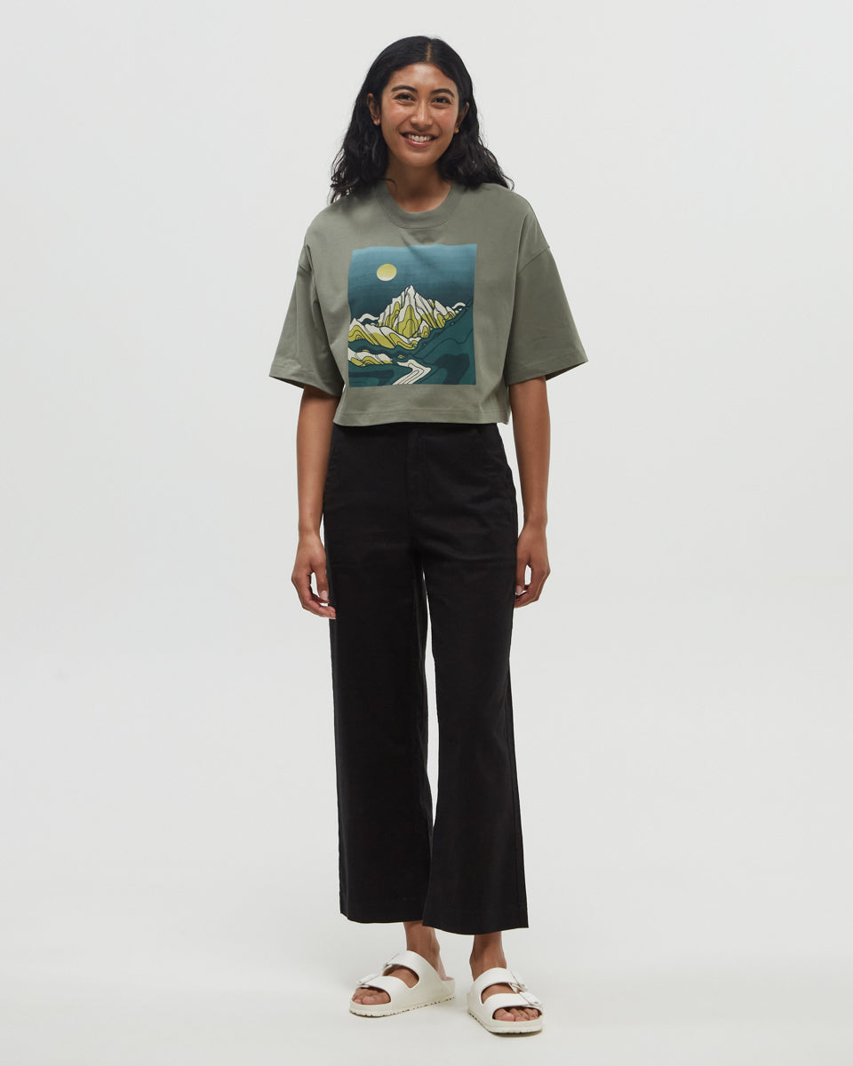 Emerald Edge Oversized Crop T-Shirt-2