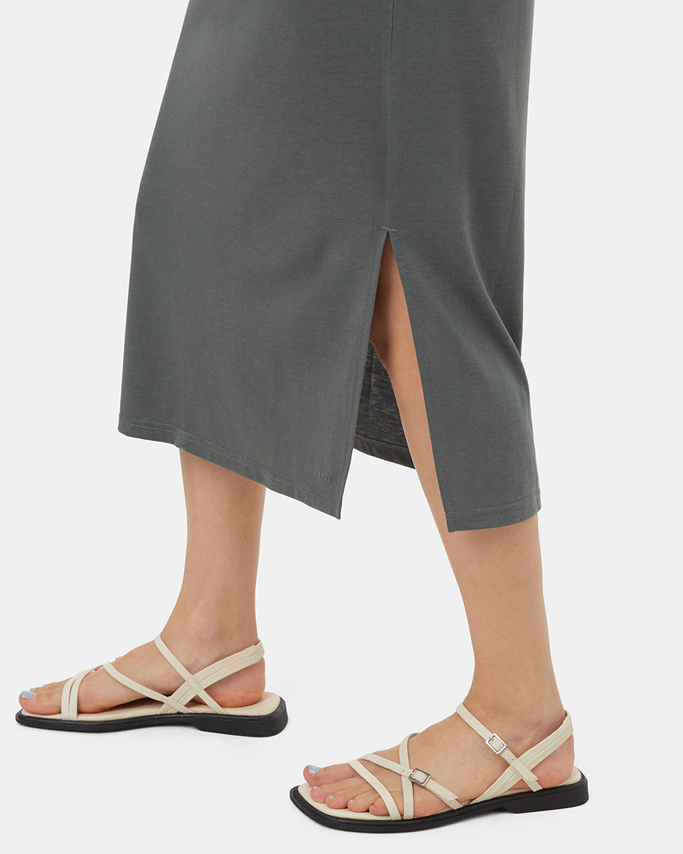 TreeBlend V-Neck Midi Dress-4