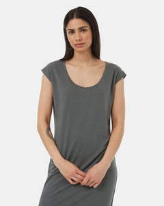 TreeBlend V-Neck Midi Dress-2