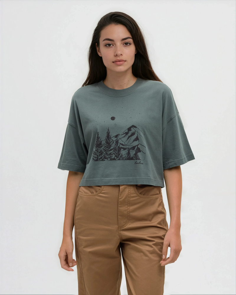 Parks Landscape Oversized Crop T-Shirt-1