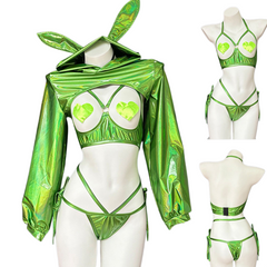 Anime Bunny Girl Style Neo Chrome Swimwear Sexy Bikini Cosplay Lingerie-6