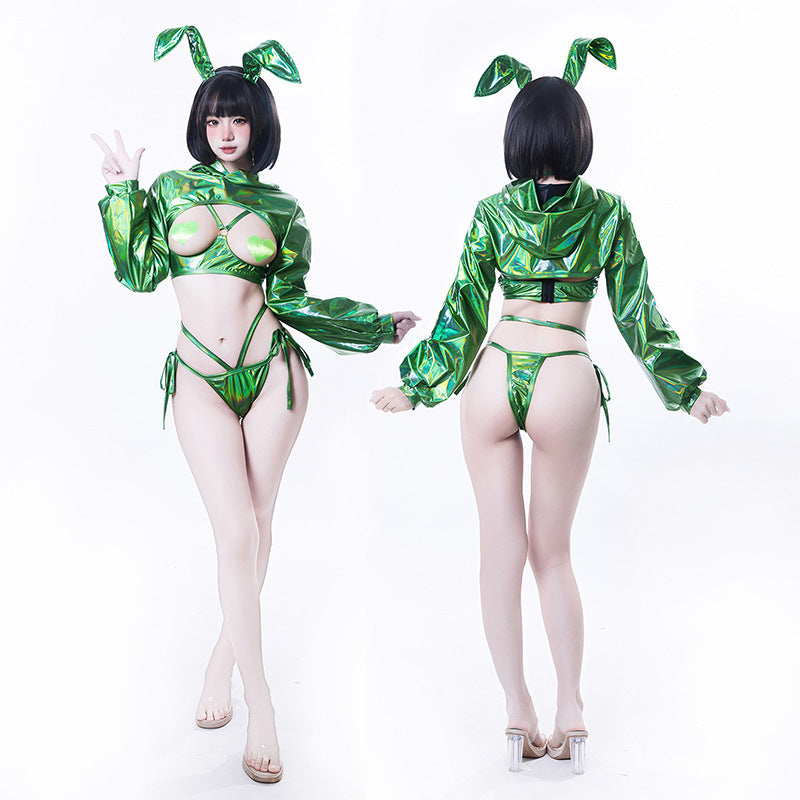 Anime Bunny Girl Style Neo Chrome Swimwear Sexy Bikini Cosplay Lingerie-9