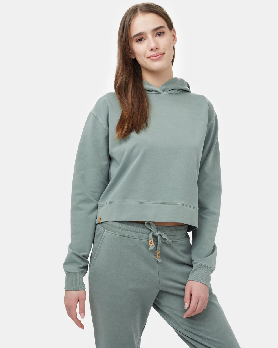 French Terry Cropped Hoodie-1