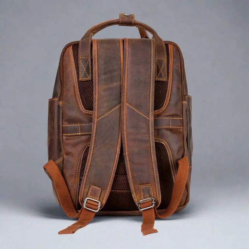 Greenwood Leather Backpack with Reinforced Laptop and Tablet Compartments-11