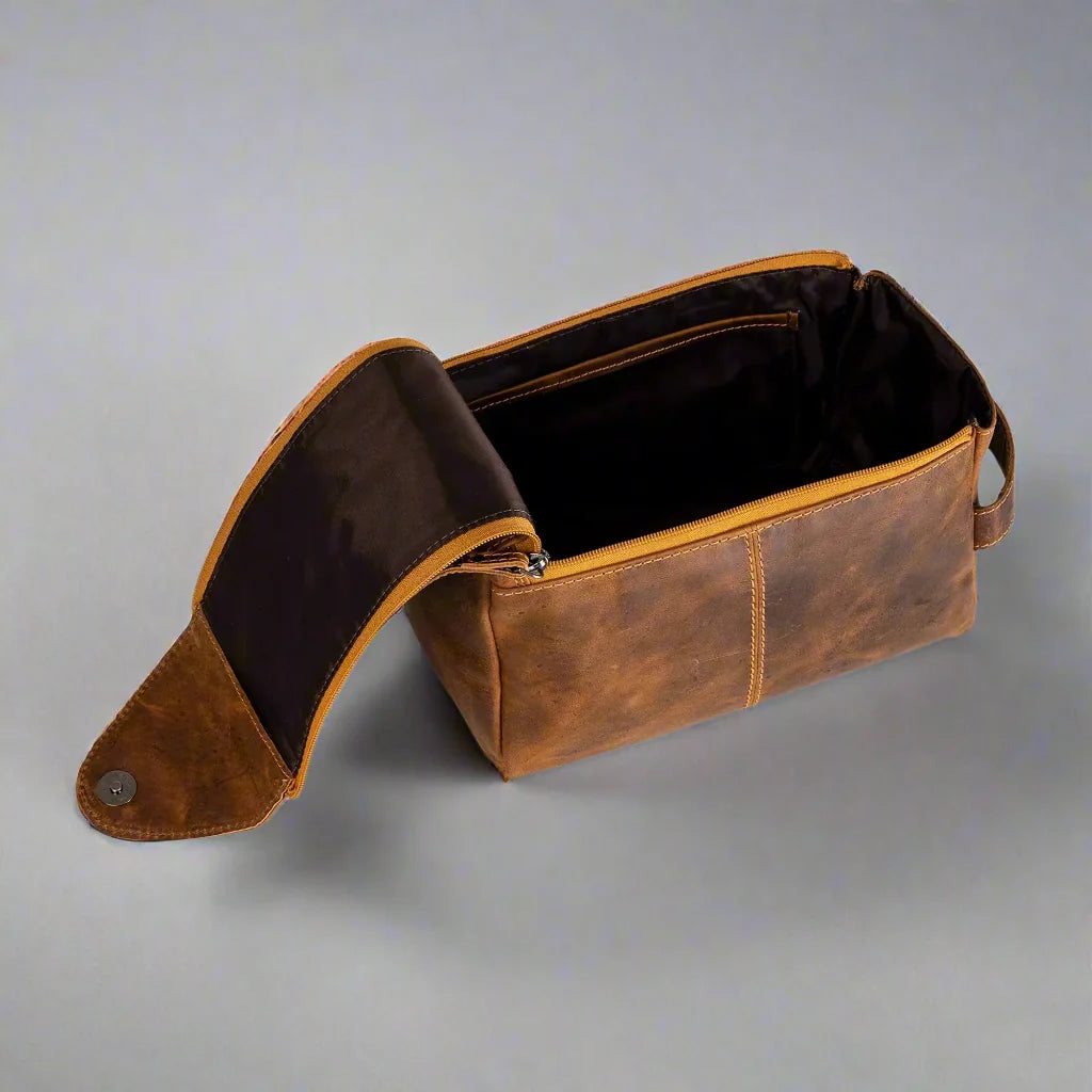 Greenwood Leather Darwin Travel Wash Bag-5