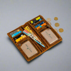 Greenwood Leather RFID Wallet with Zipper Pocket-6