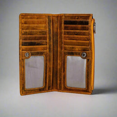 Greenwood Leather RFID Wallet with Zipper Pocket-7