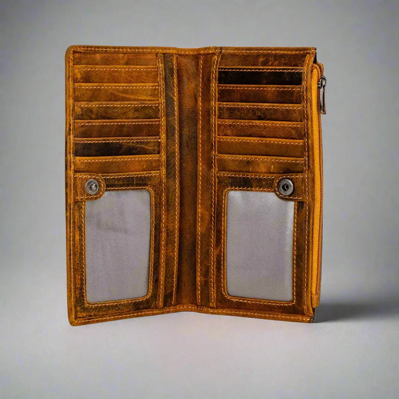 Greenwood Leather RFID Wallet with Zipper Pocket-7