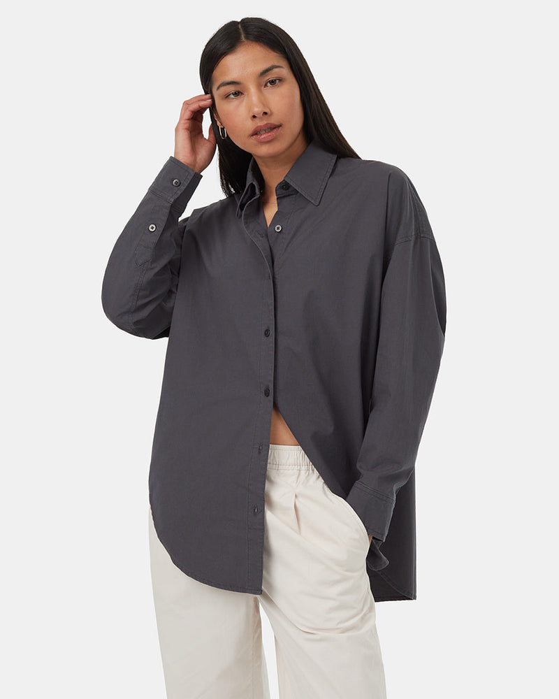 EcoStretch Cotton Oversized Shirt-1