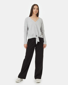 Treewaffle Tie Front Top-2